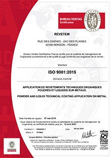 certification ISO 9001 REVETEM