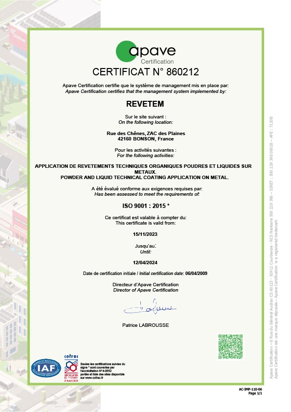 Certification Iso 9001